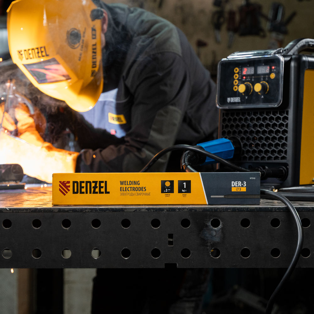 Электроды DER-3, диам. 3 мм, 1 кг, рутиловое покрытие Denzel (97510)