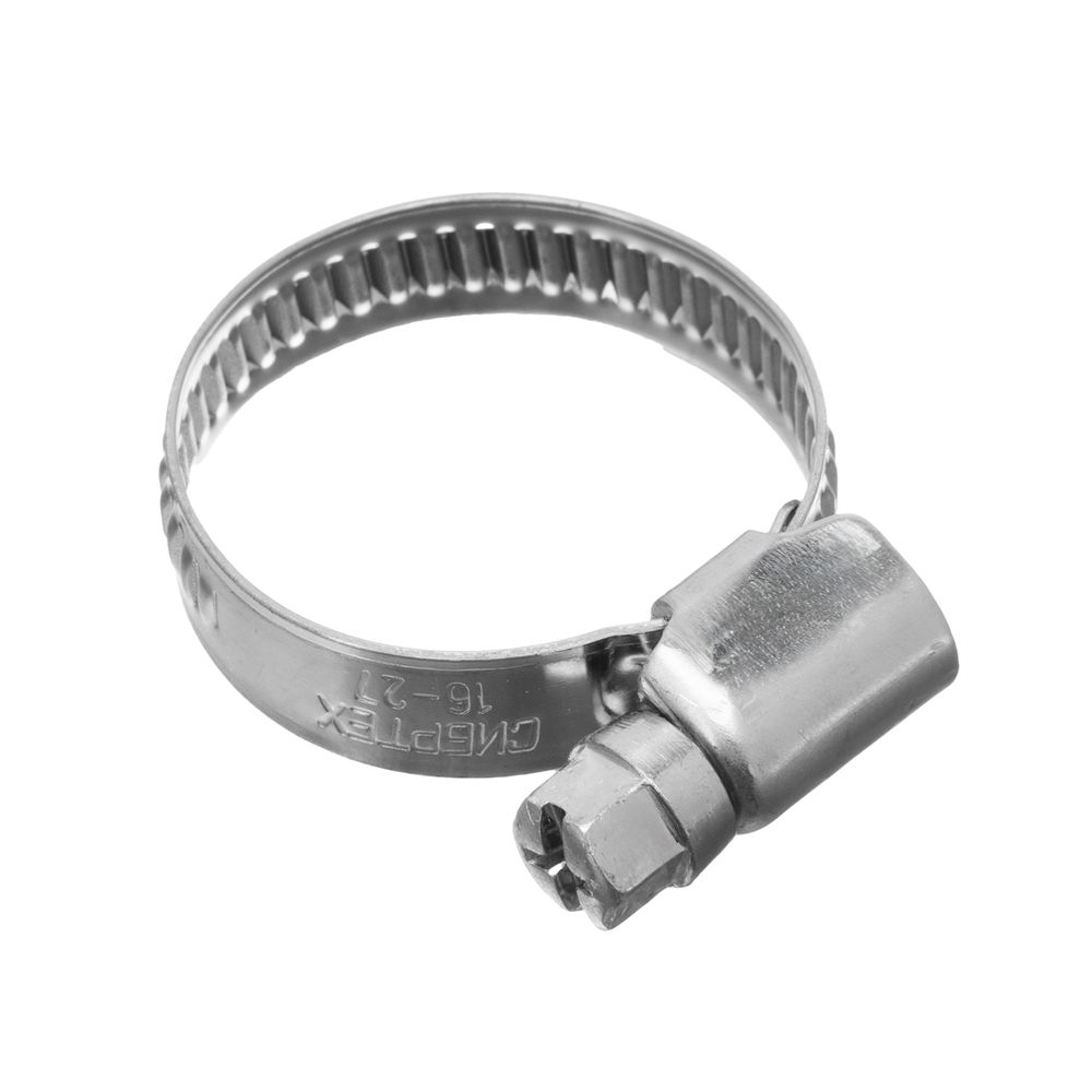 Хомуты нержавеющая сталь, Стандартное болтовое крепление 16-27 мм, 100 штук в упаковке, ширина 9 мм Сибртех (47579)