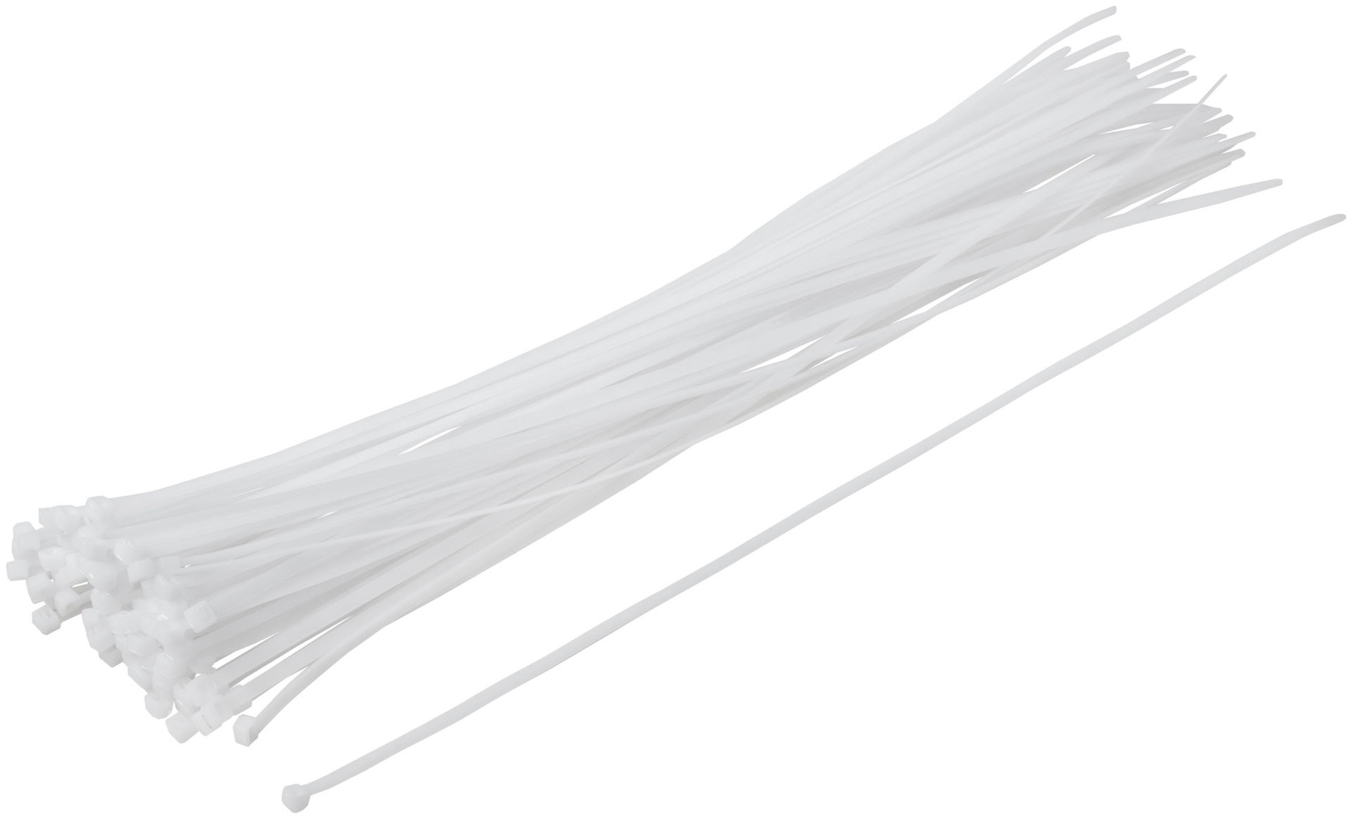 Хомуты нейлоновые для проводов, белые 100 шт., 4,8х500 мм (60258М)