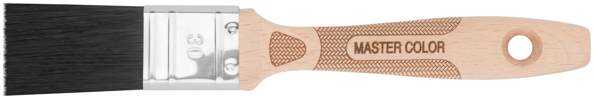 Кисть флейцевая, толщ. 14 мм, 70% ПБT/30% черная натур. щетина, нерж. обжим, ширина 30 мм (30-0051)