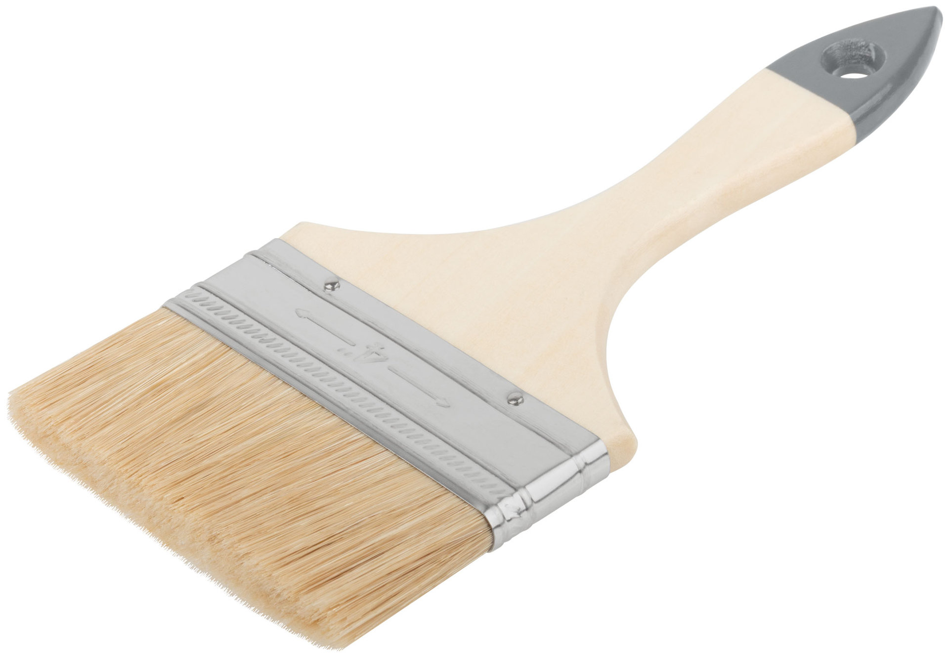 Кисть флейцевая Лайт, натур. cветлая щетина, деревянная ручка 4 (100 мм) (00808)