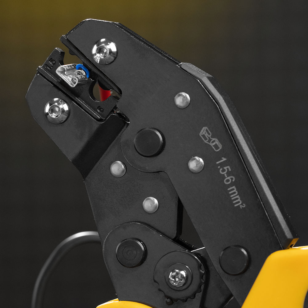 Клещи для обжима неизолированных наконечников НК и НВ, разъемов РП, 1,5 - 6 мм2 Denzel (17746)