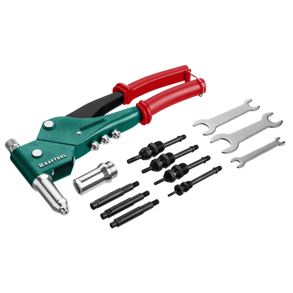 Комбинированный поворотный заклепочник Combo3-M6, 360°, 3 вида заклёпок, в кейсе KRAFTOOL 31178_z01