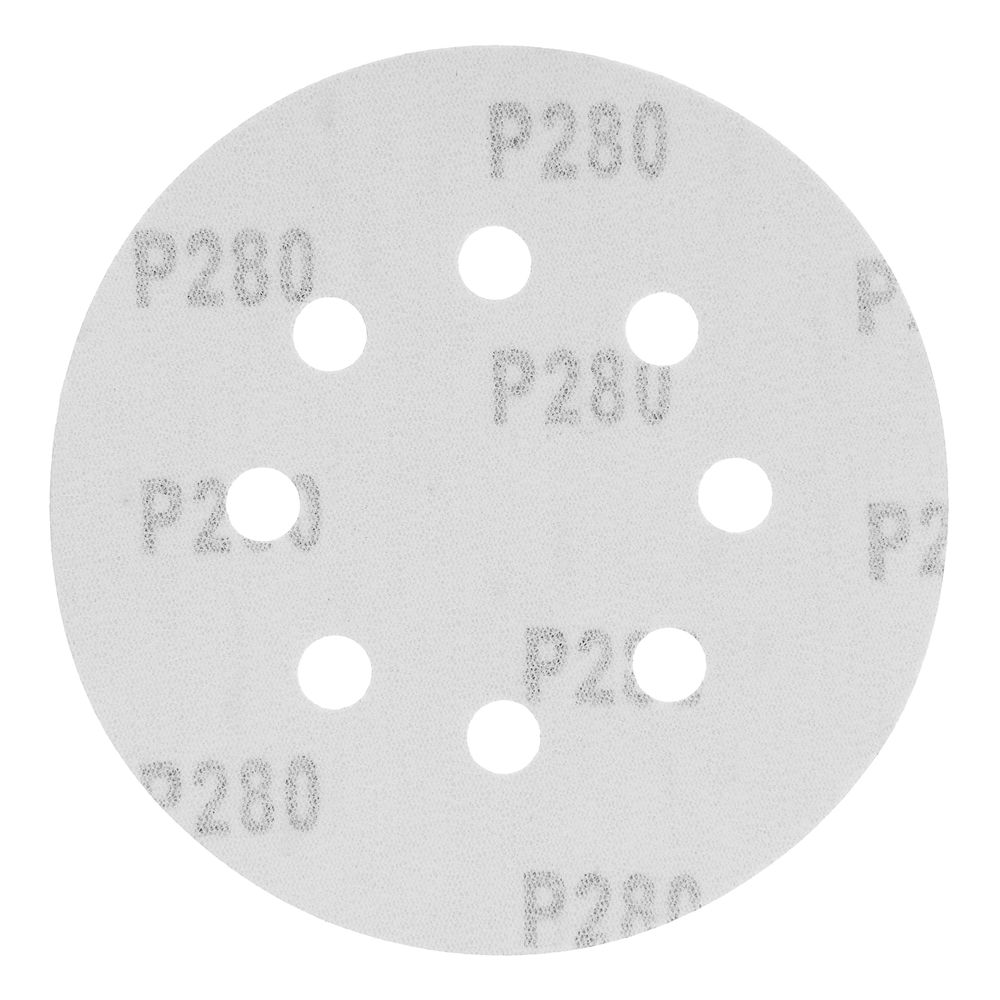 Круг абразивный на ворсовой подложке под липучку, перфорированный, P 280, 125 мм, 5 шт Matrix (73812)