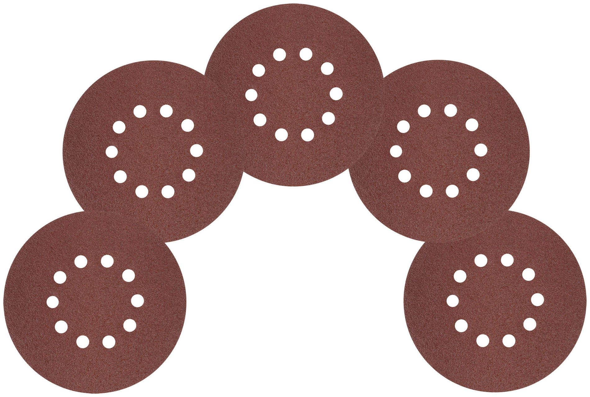 Круги шлифовальные с отверстиями (липучка), алюминий-оксидные, 225 мм, 5 шт. Р 36 (39891)