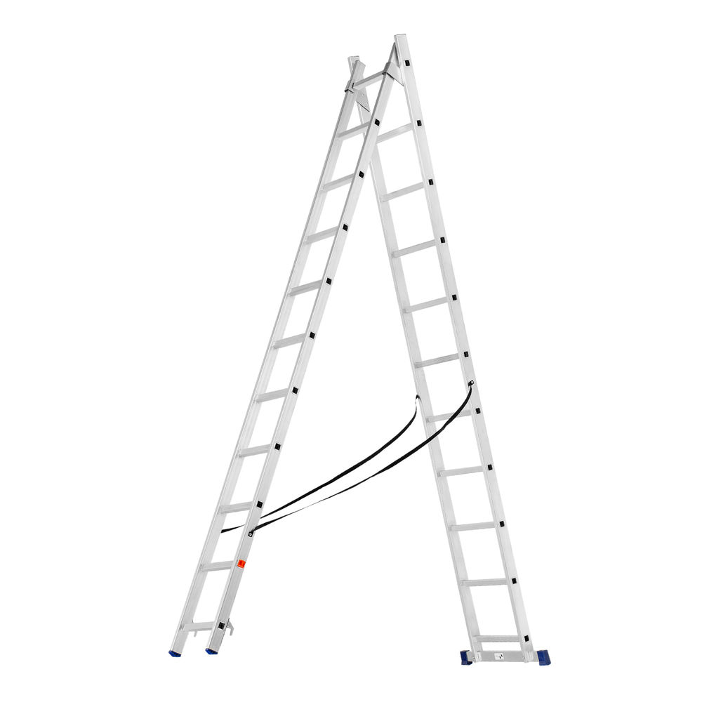 Лестница, 2 х 11 ступеней, алюминиевая, двухсекционная, Сибртех (97911)