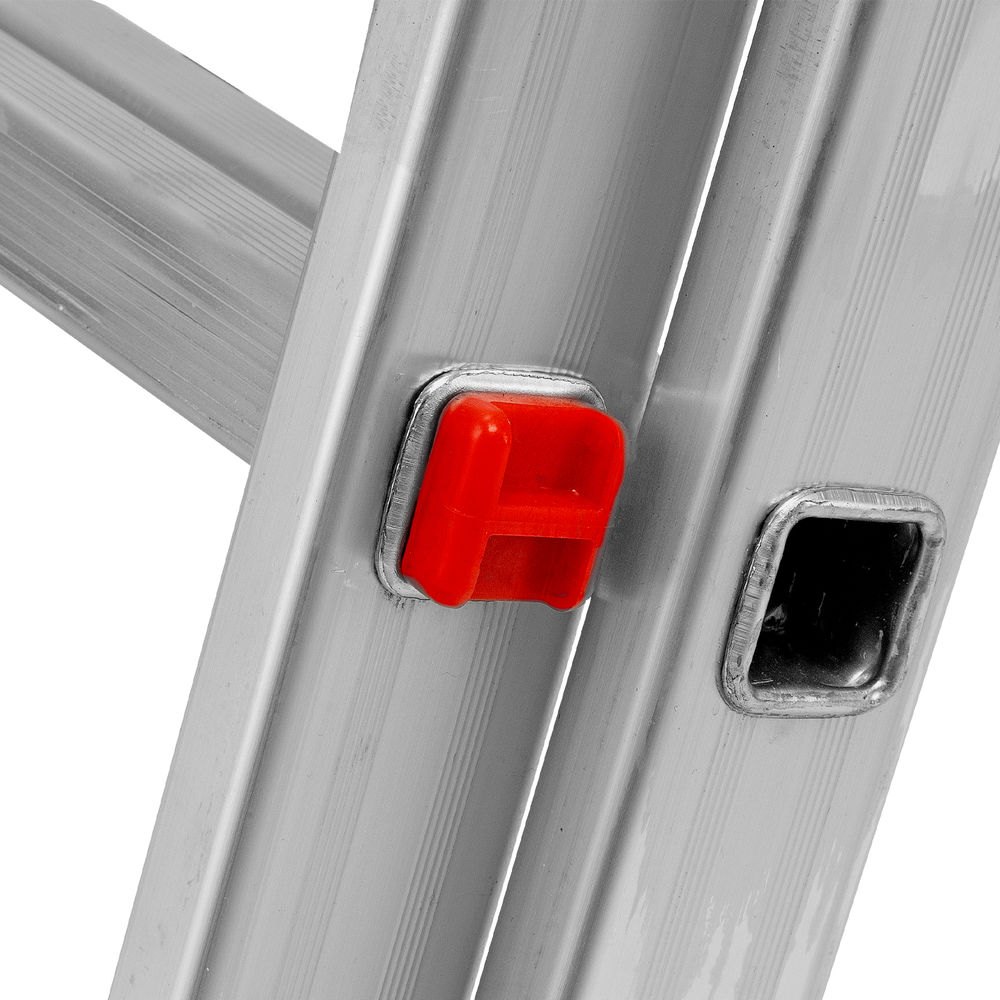 Лестница, 3 х 7 ступеней, алюминиевая, трехсекционная, Сибртех (97817)