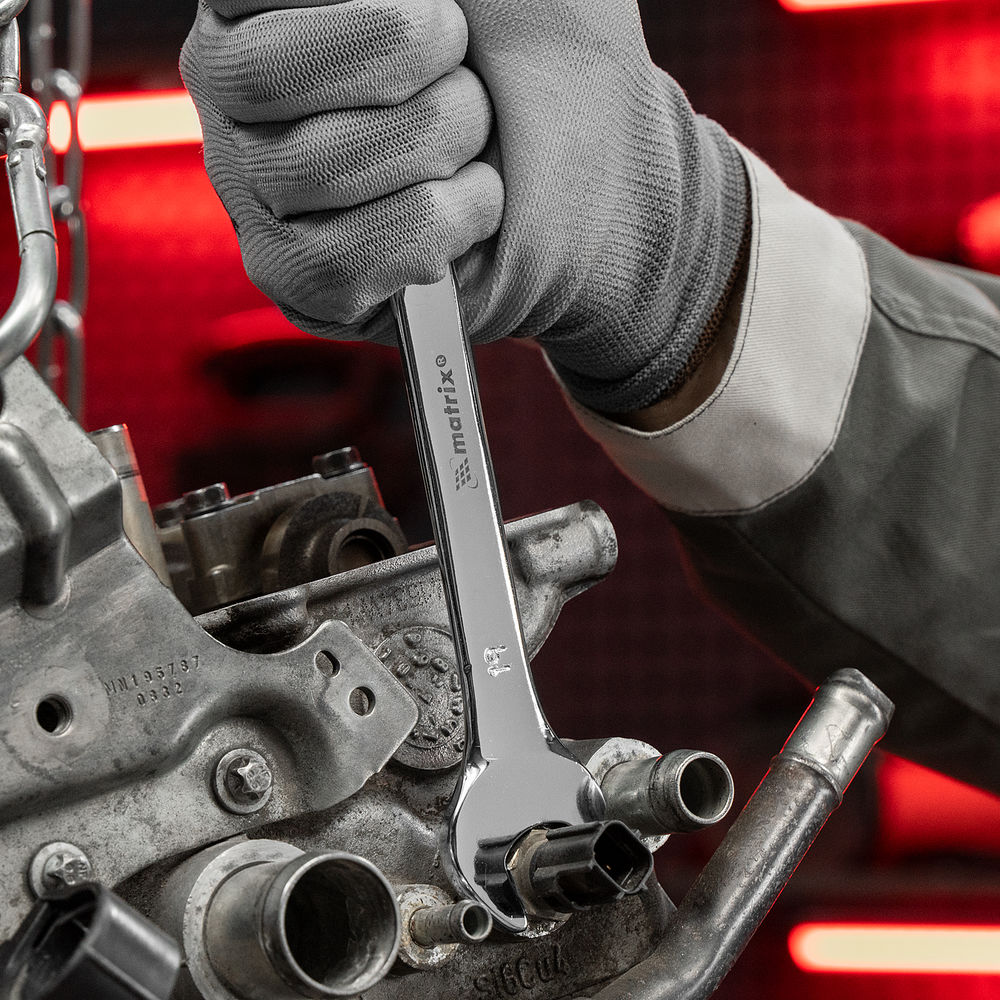 Набор ключей рожковых 12 шт, (6-32мм), CrV, Elliptical, зеркальное хромирование Matrix