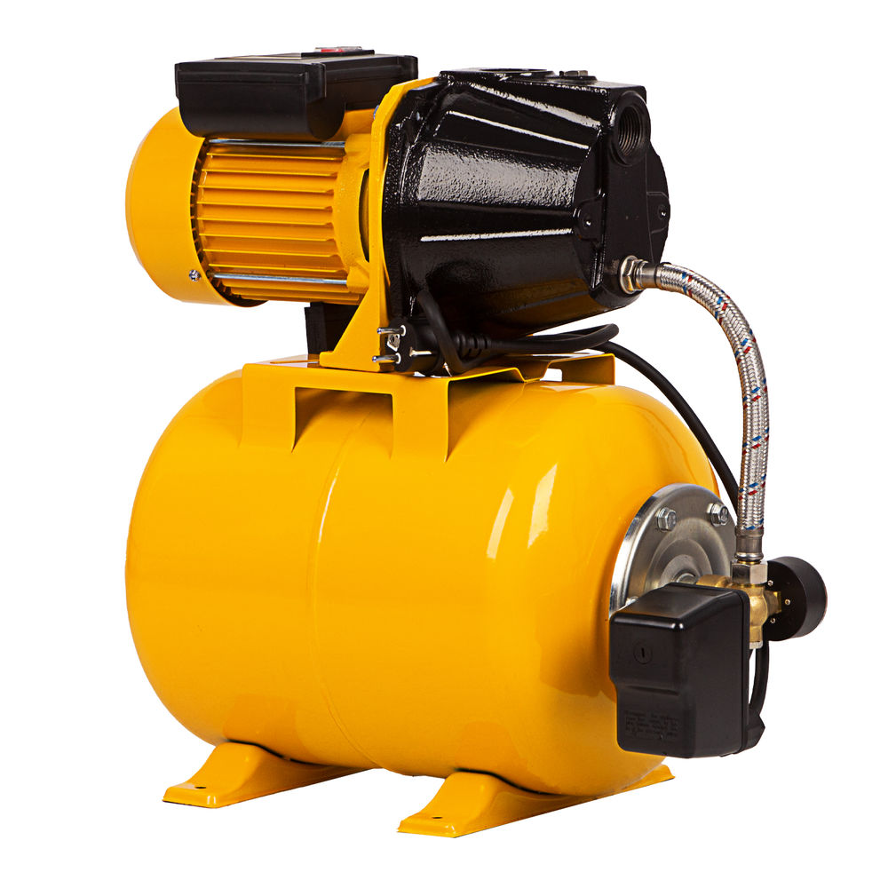 Насосная станция PS1100С, 1100 Вт, 4500 л/ч, ресивер 24 л, подъем 46 м, чугун Denzel (97215)