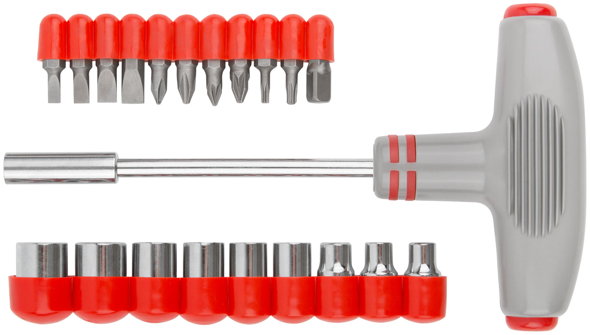 Отвертка Т-образная, 11 CrV бит и 9 головок (56235)