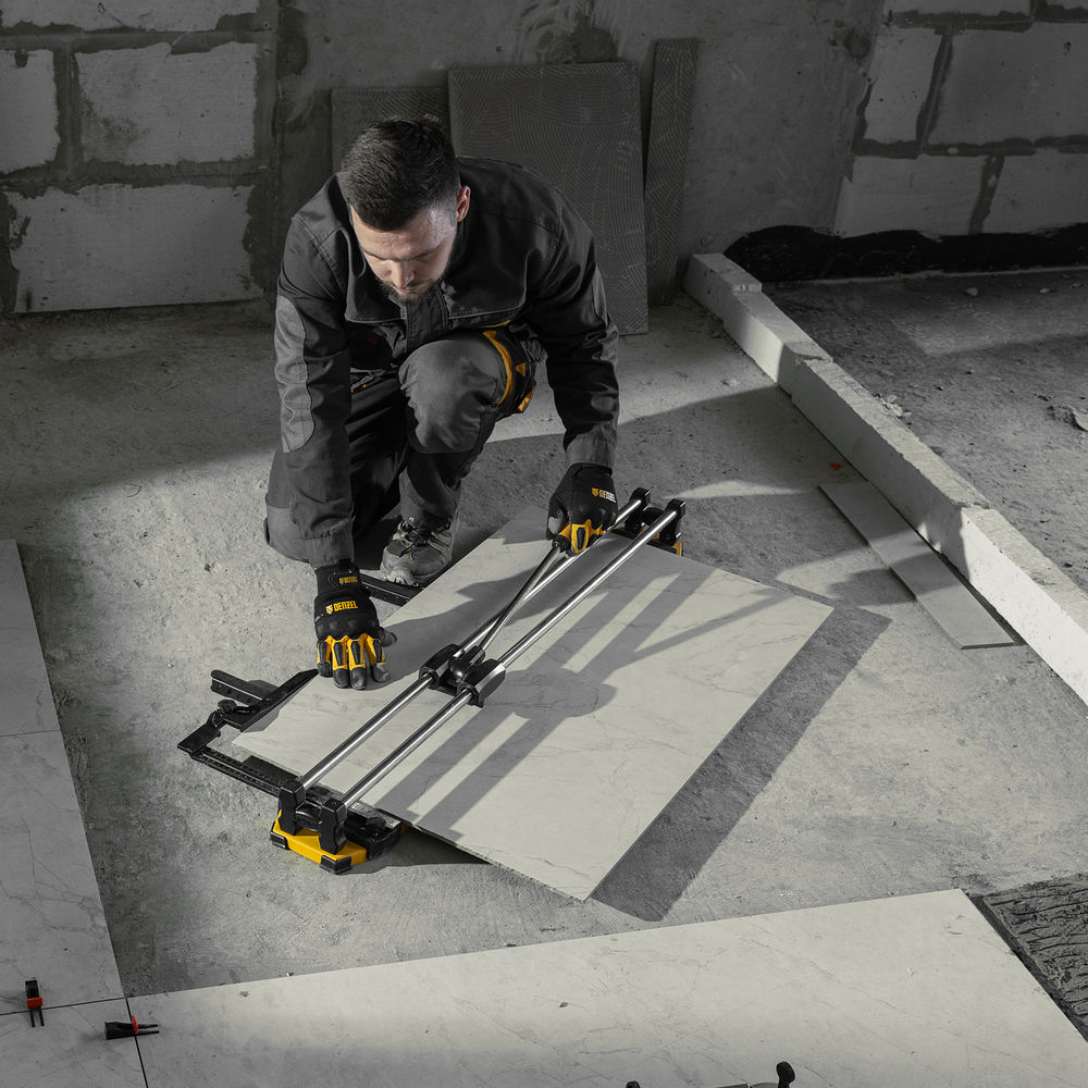 Плиткорез 1000х14мм, цельнометал. напр., каретка на подш., стальная станина, рукоятка-пенал Denzel (877012)