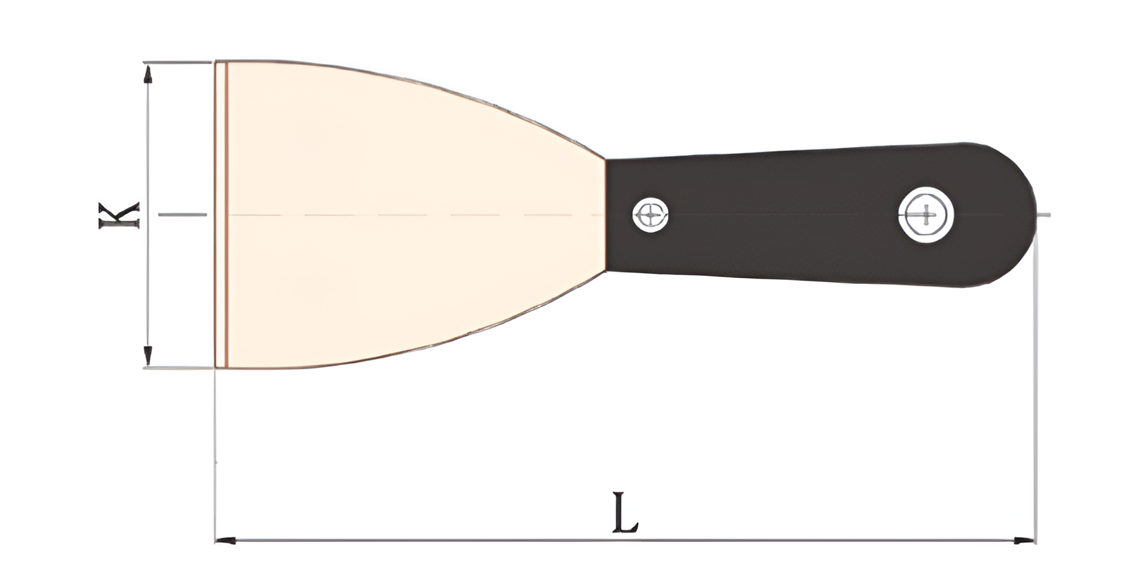 Шпатель малярный широкий 150 мм BeCu ручка деревянная искробезопасный 204E-1006, HORTZ