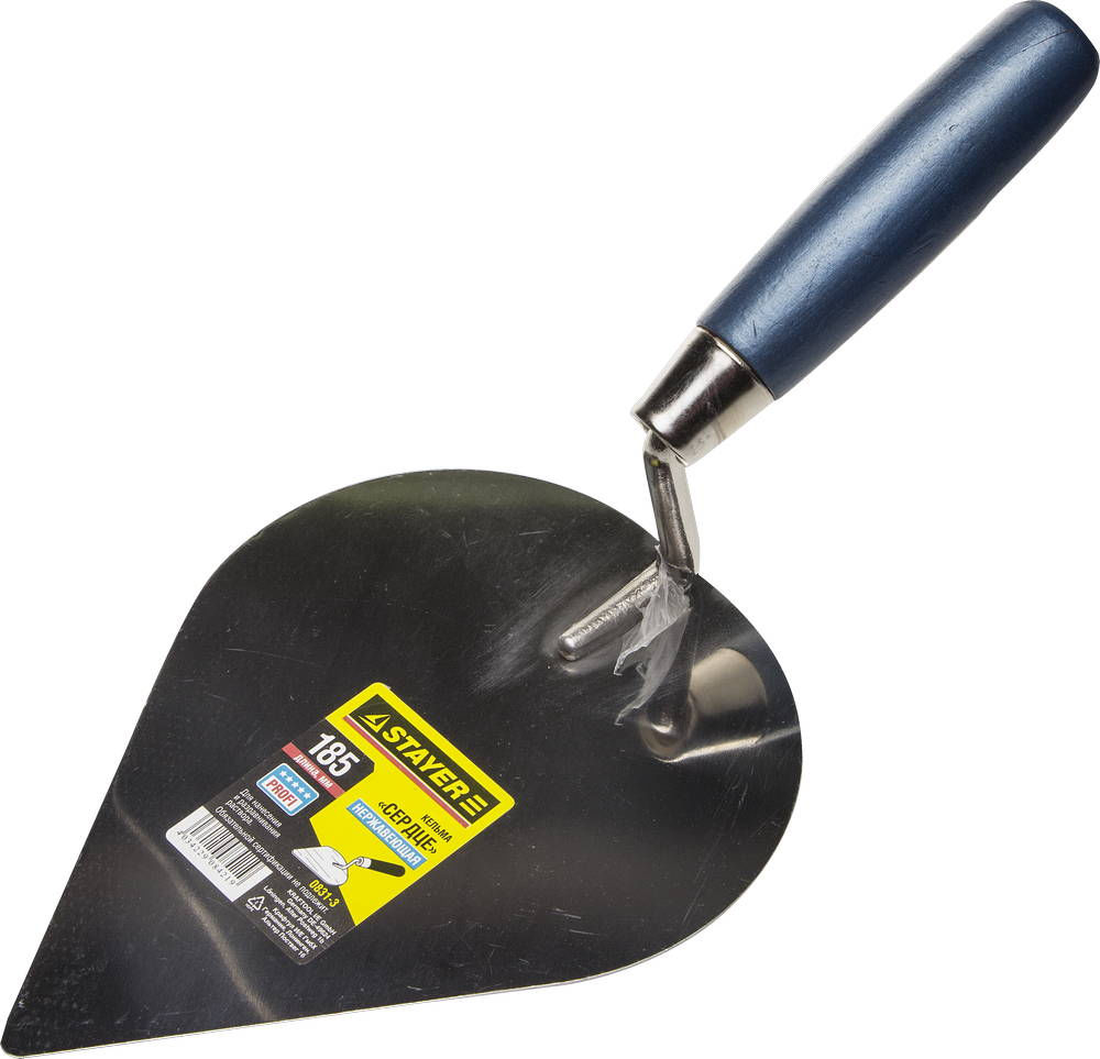 Кельма сердце 190 мм, нержавеющее полотно, деревянная рукоятка Professional STAYER 0831-3
