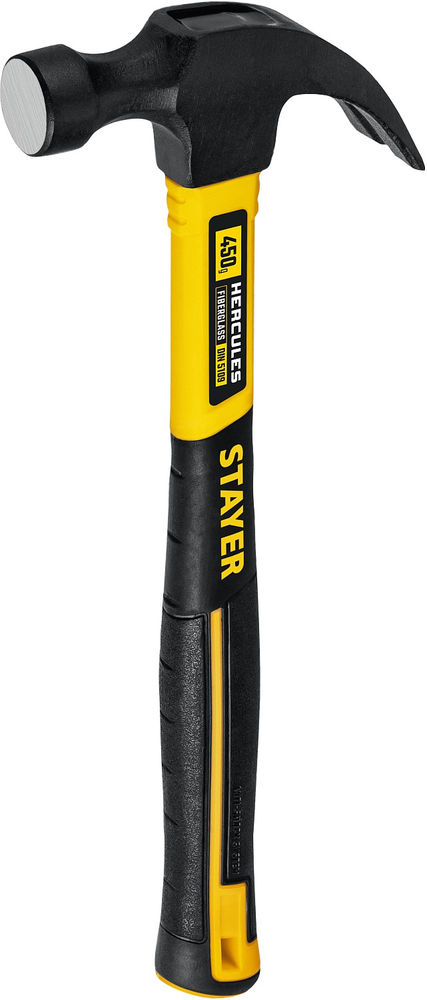 Молоток-гвоздодёр столярный Hercules, 450 г, с фиберглассовой рукояткой STAYER Professional 2026-450_z02