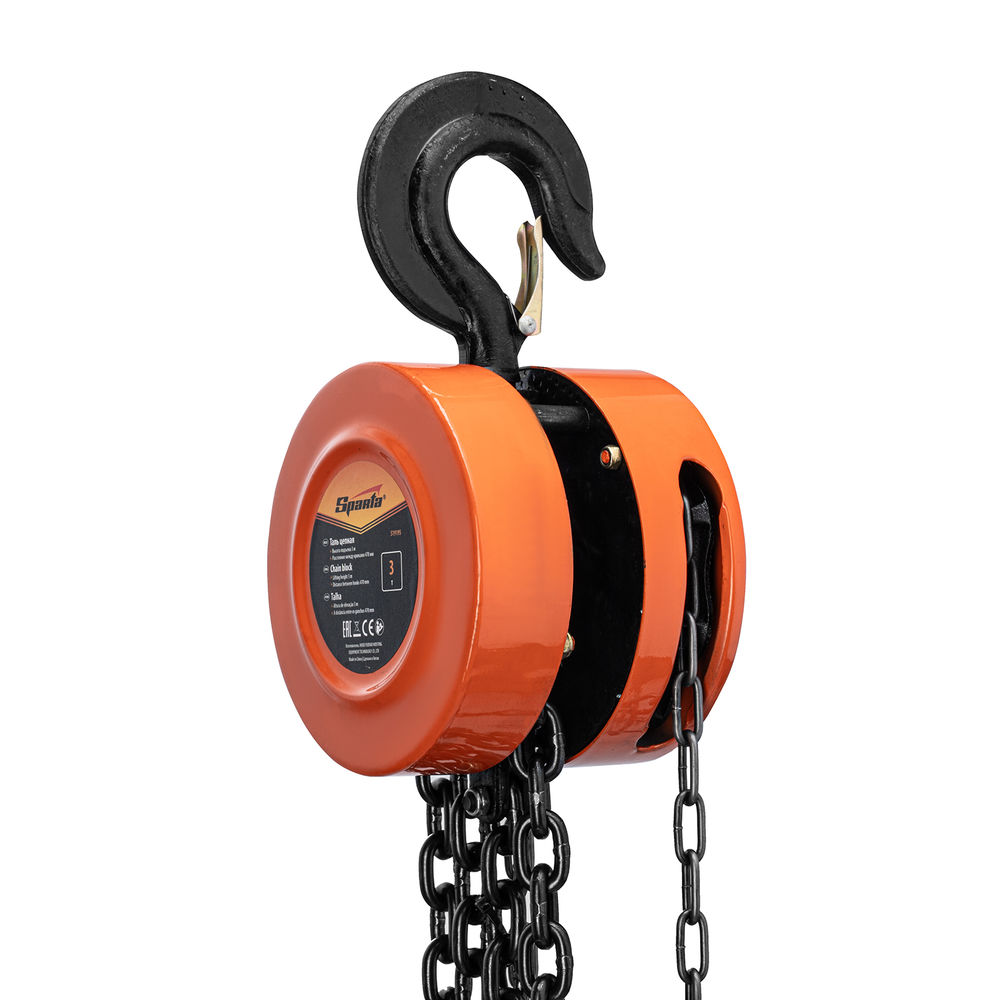 Таль цепная, 3 т, H подъема 3 м, расстояние между крюками 470 мм Sparta (519195)