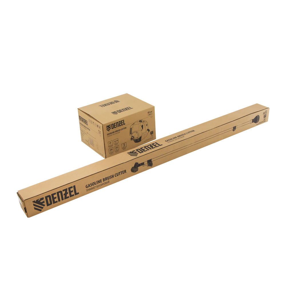Триммер бензиновый DR-43, 43 см3, неразъемная штанга, состоит из 2 частей Denzel (96273)
