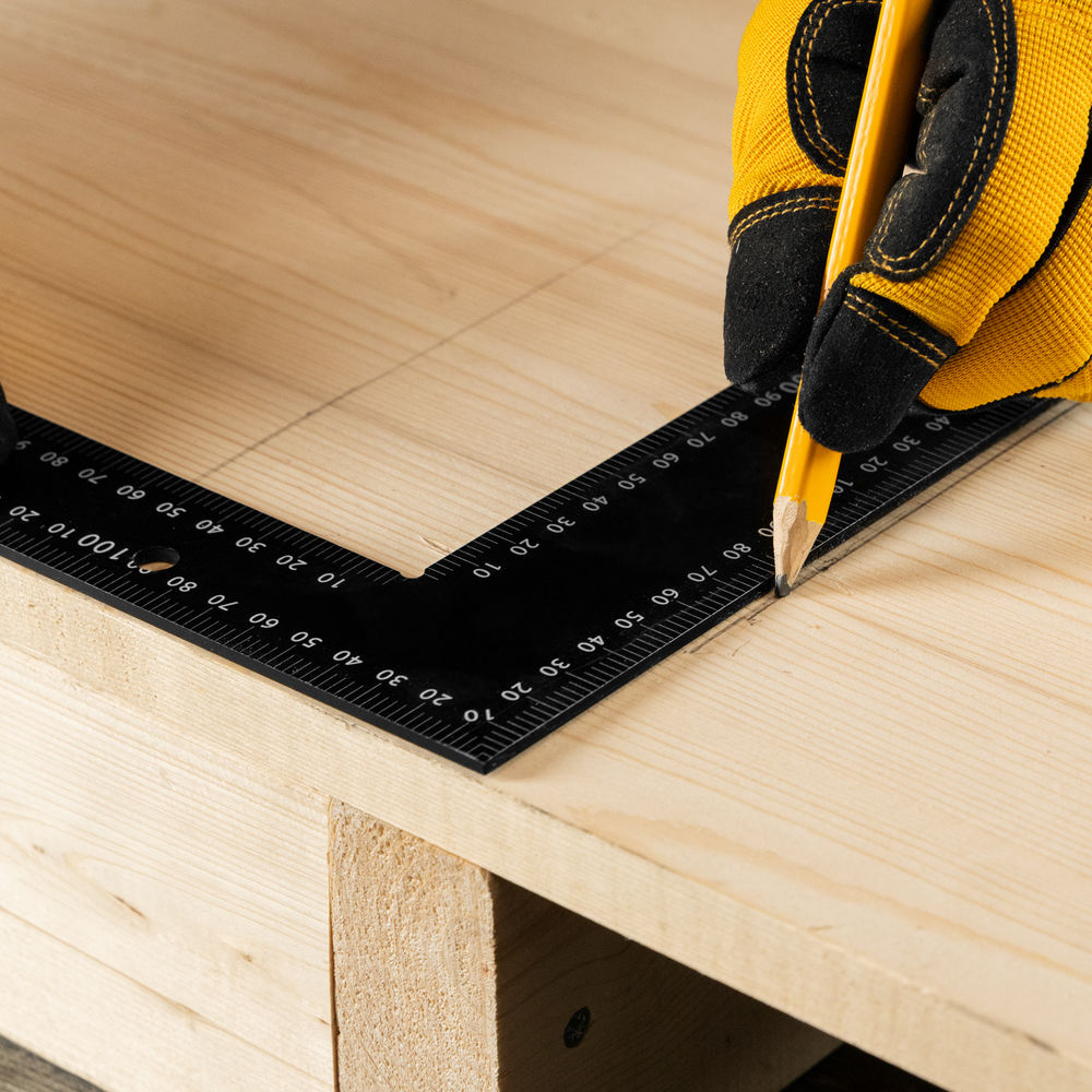 Угольник, 400 х 600 мм, алюминиевый, лазерная гравировка Denzel (32393)