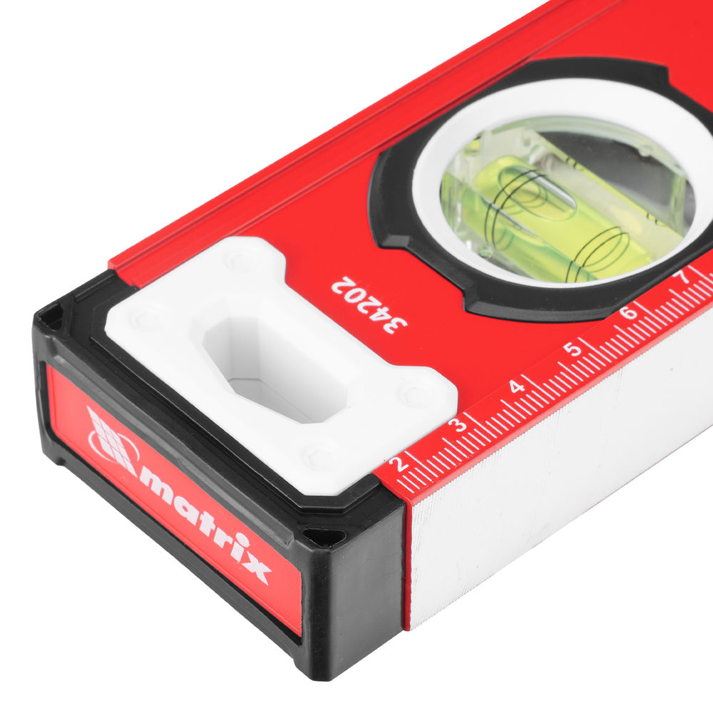 Уровень алюминиевый, фрезерованный, 3 глазка, рукоятки, 800 мм Matrix (34202)