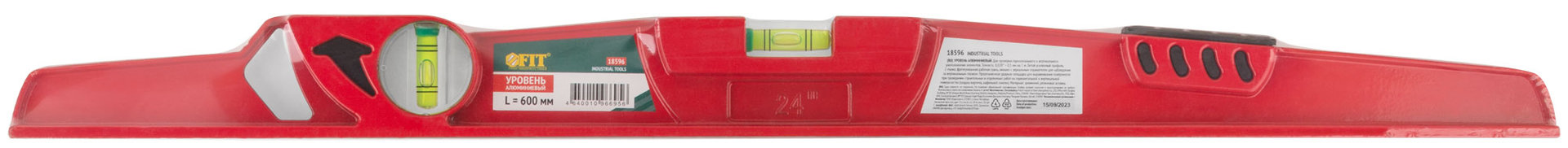 Уровень Хард, 2 глазка, литой усиленный профиль, фрезерованная рабочая грань, с зеркалом, 600 мм (18596)