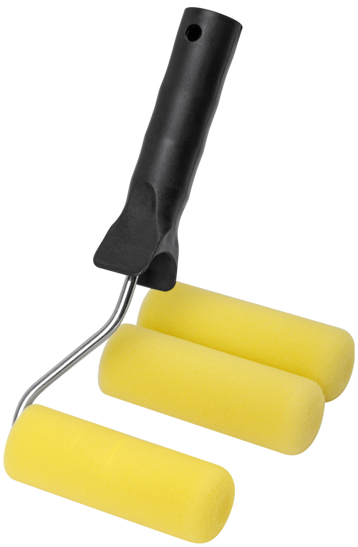 Валик поролоновый желтый с ручкой мини 100 мм + 2 сменных ролика (02831)