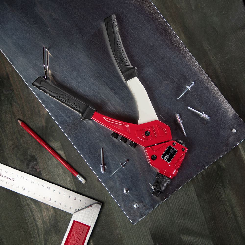 Заклепочник литой, поворотный, 290 мм, 0-360 град, заклепки 2.4-3.2-4.0-4.8 мм, Pro Matrix (40547)