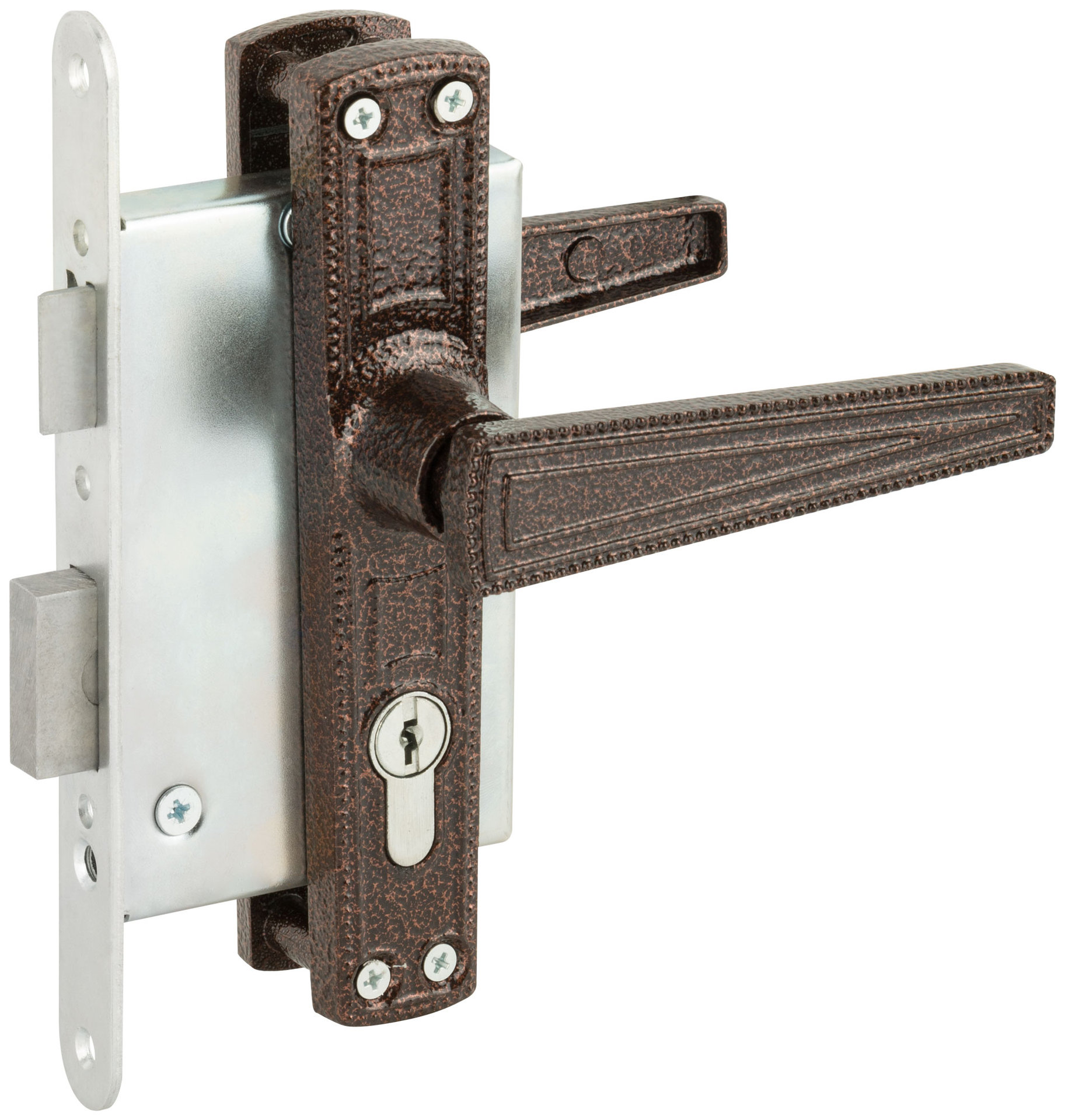 Замок врезной с ручками Зенит ЗВ4-3.01, медь (67000)