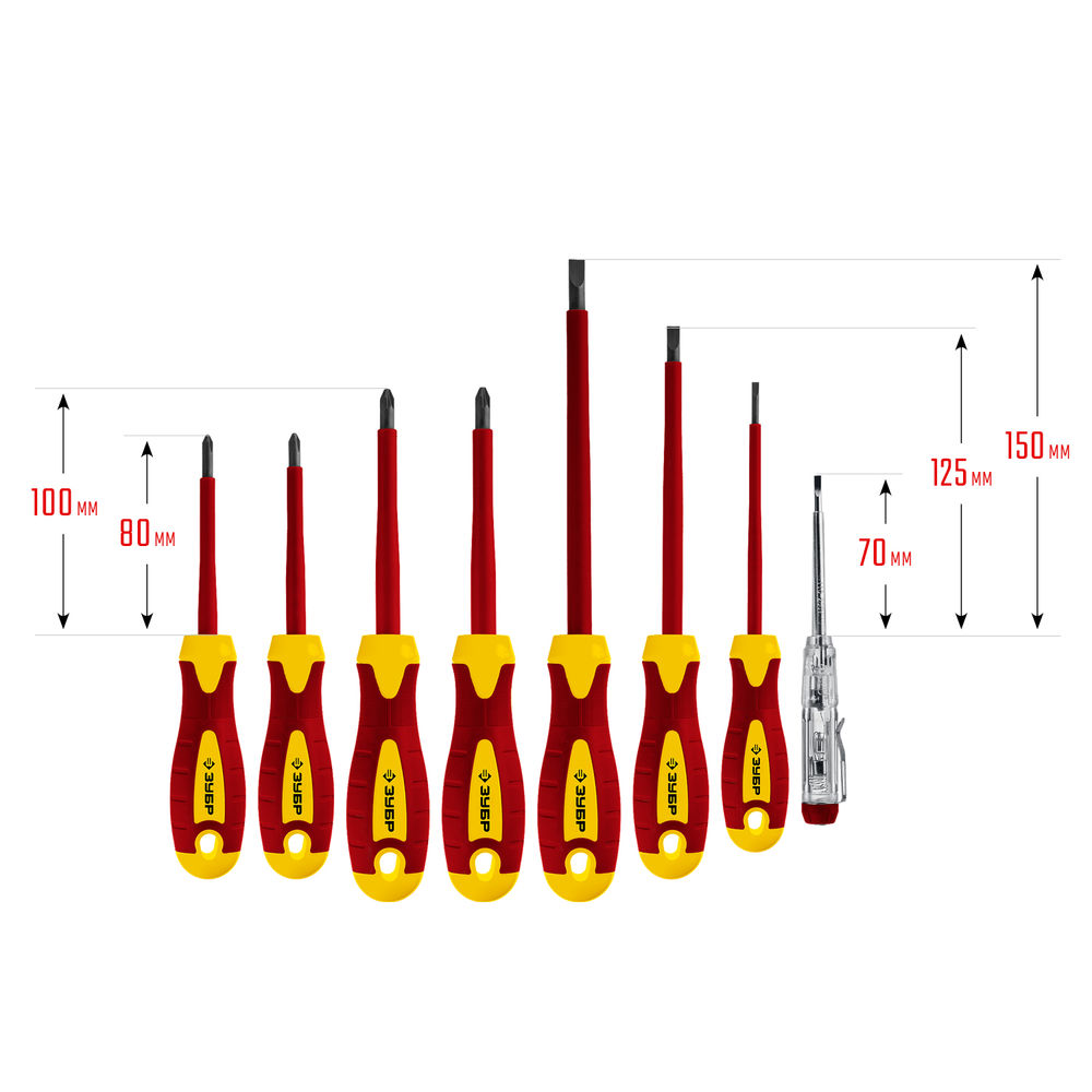 Набор отверток диэлектрических 8 предм Профессионал ЗУБР 25268