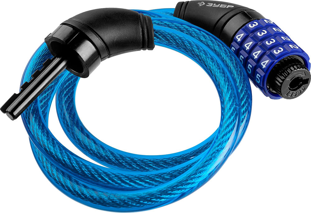 Замок тросовый кодовый 950 мм, d 10 мм, с изменяемым кодом ЗУБР Профессионал 37262-95_z01