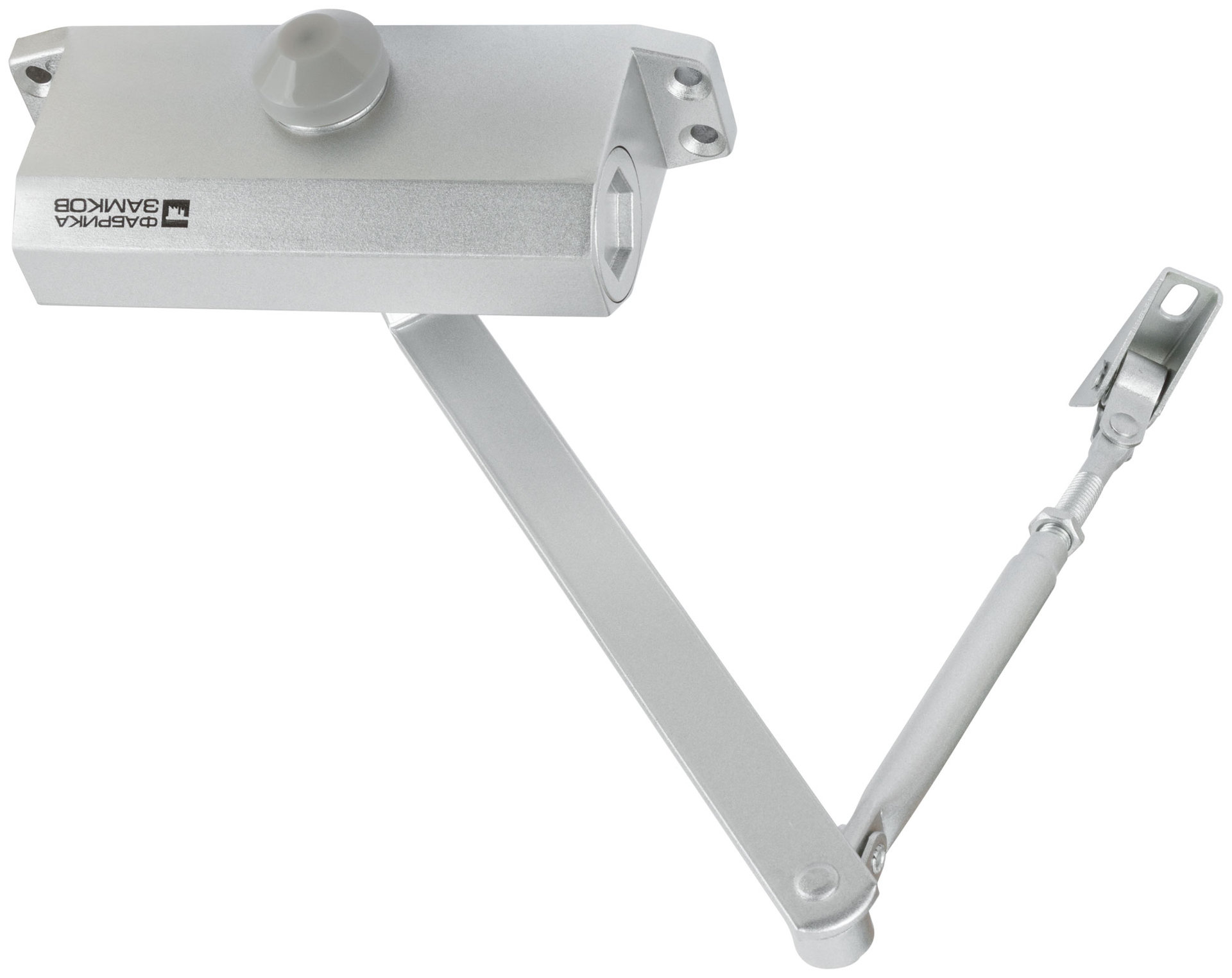 Доводчик дверной Фабрика замков на стальной тяге, серебро 40-60 кг (66267)