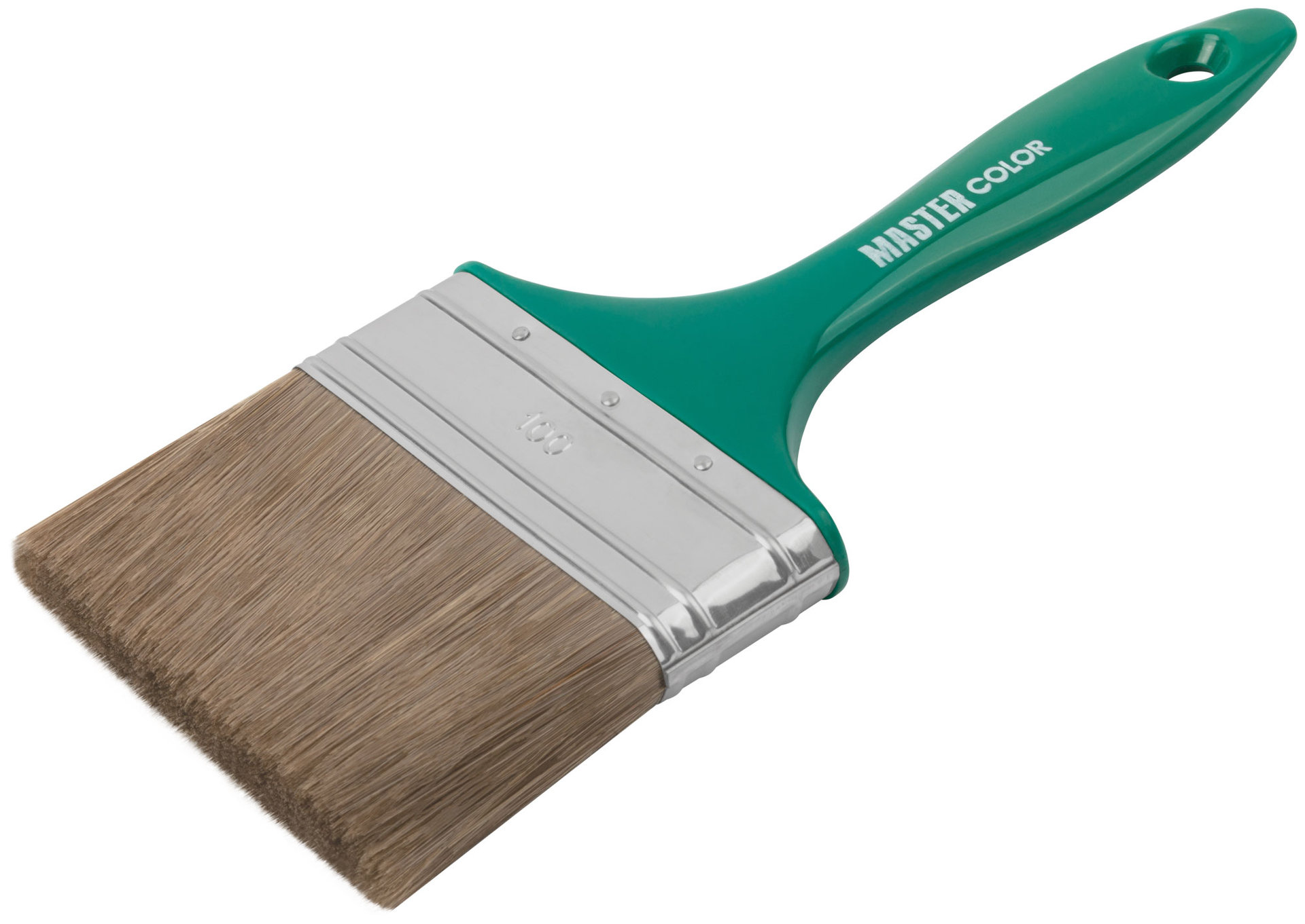 Кисть флейцевая, толщ. 16 мм, 70% ПЭT/30% натур. щетина, нерж.обжим, пласт.ручка, ширина 100 мм (30-0235)