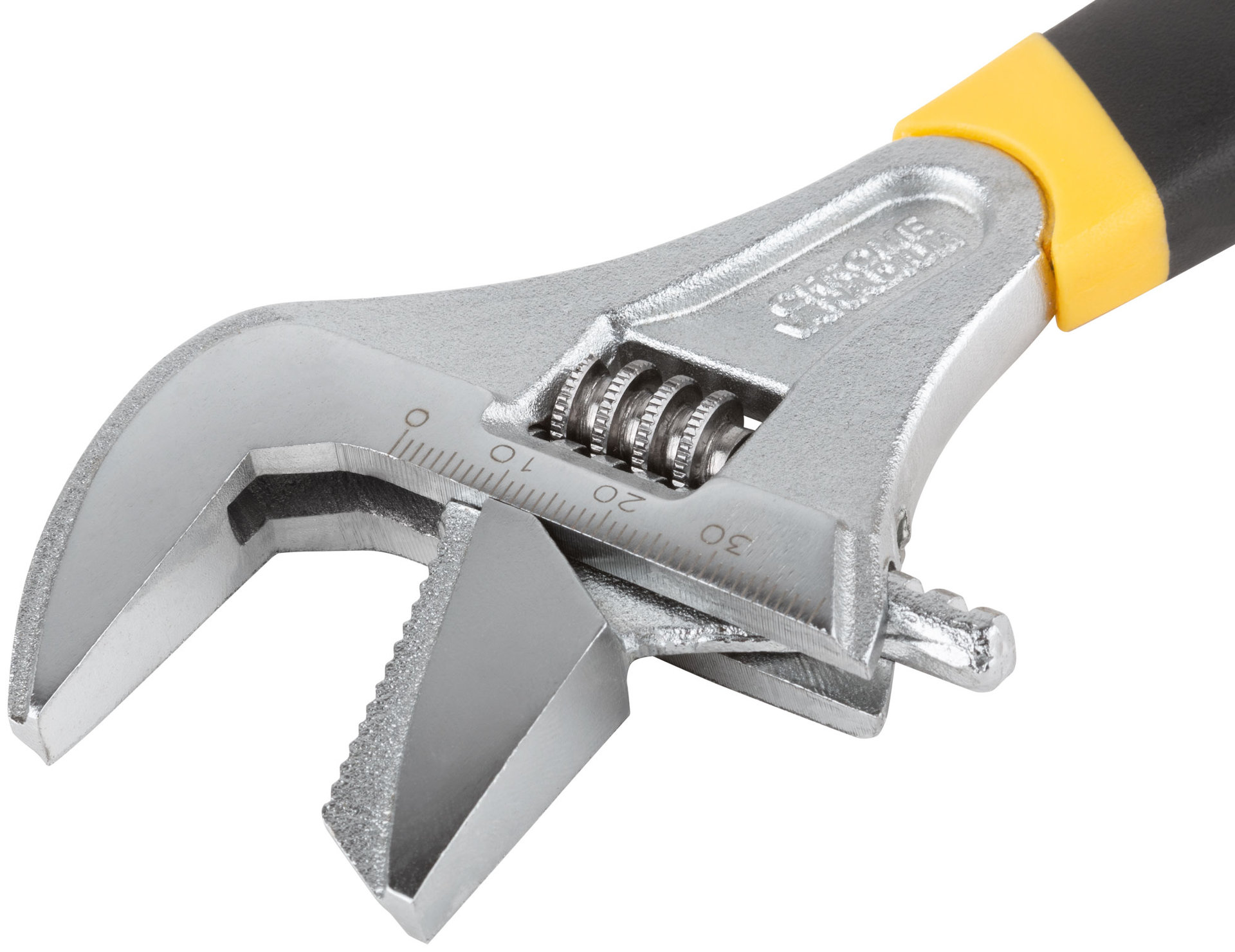 Ключ разводной Техно CrV, узкие + переставная губки, шкала, увеличен.захват, прорезин.ручка 200 мм ( 40 мм )