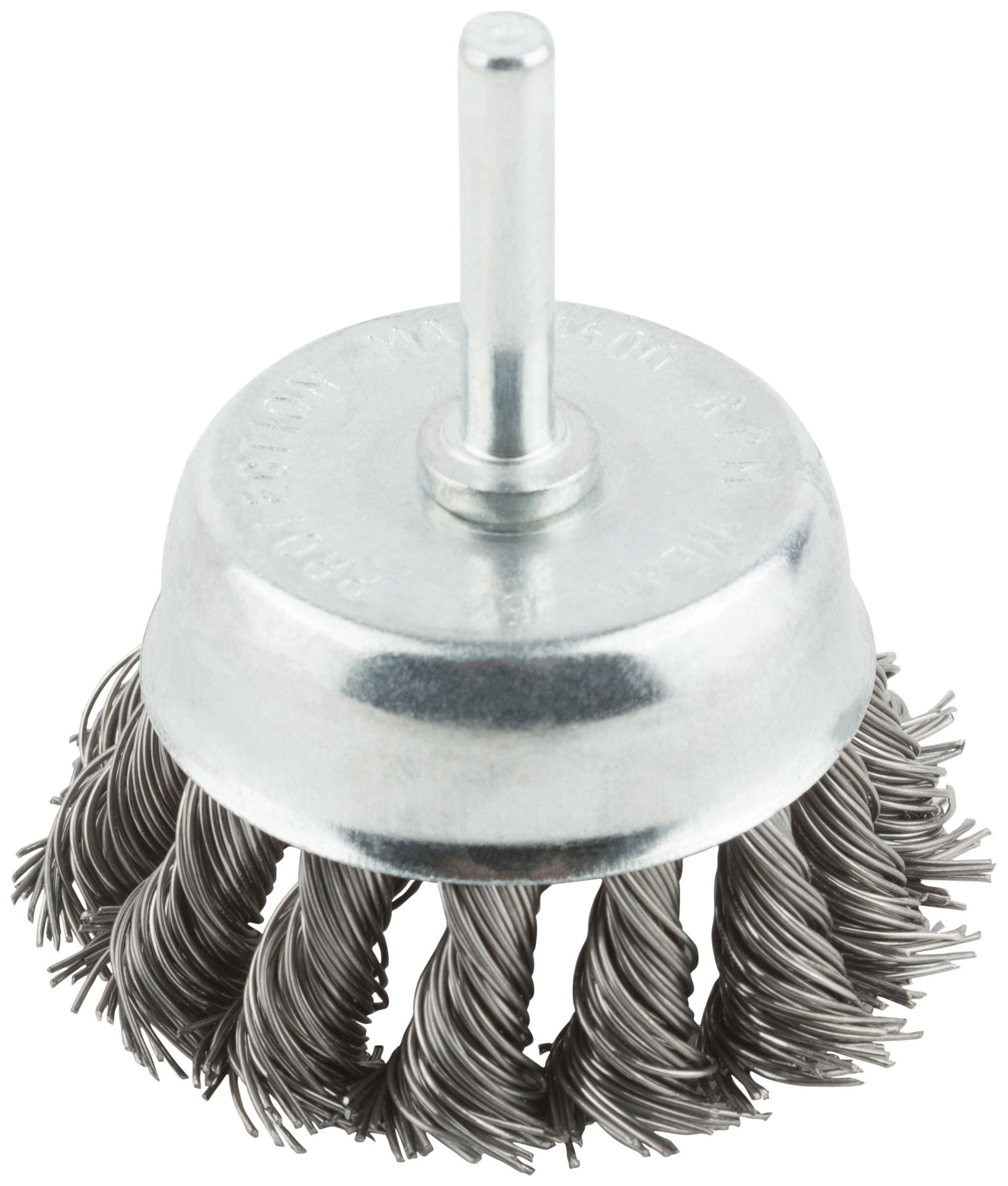 Корщетка, тип чашка, со штифтом, стальная витая проволока 65 мм (38497М)
