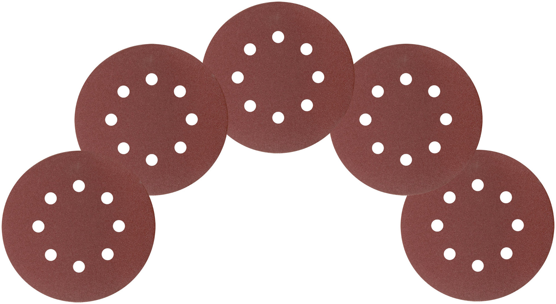 Круги шлифовальные с отверстиями (липучка), алюминий-оксидные, 125 мм, 5 шт. Р 120 (39786)