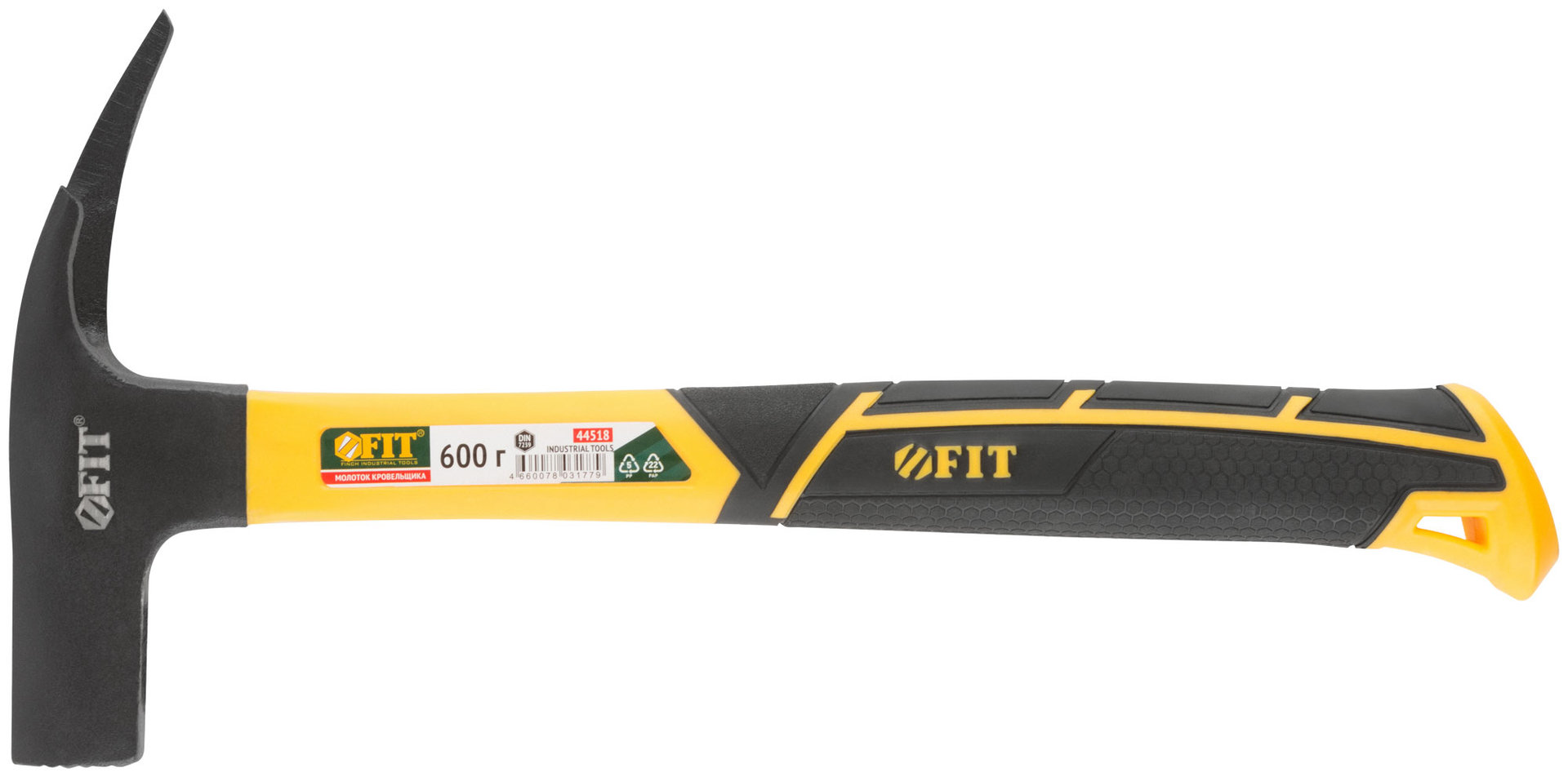 Молоток кровельщика, фиберглассовая усиленная ручка, 600 гр. (44518)