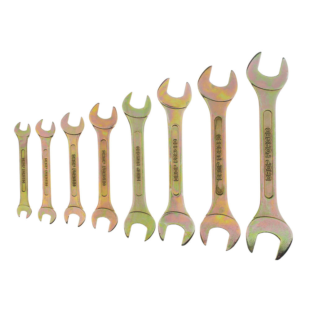 Набор ключей рожковых 6-22 мм, 8 шт, желтый цинк Сибртех (15280)