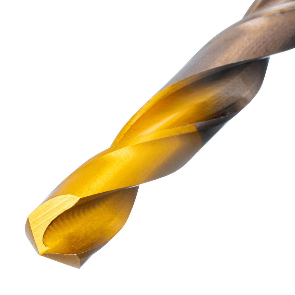 Набор сверл по металлу, 1-10 мм, Р6М5К8-TiN, Golden Tip, 19 шт Denzel (723008)