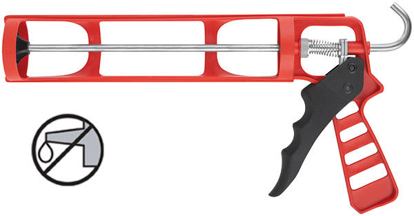 Пистолет для герметика 225 мм скелетный, полипропиленовый корпус усиленный фибергласом (14241)