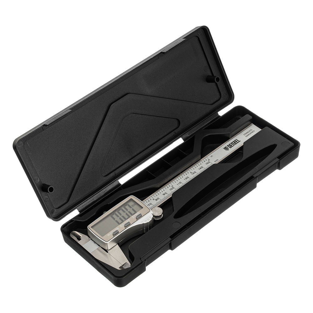Штангенциркуль, 150 мм, электронный, большой дисплей, с глубиномером Denzel (31614)