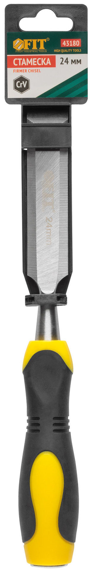 Стамеска Профи CrV, двухцветная прорезиненная ручка 24 мм