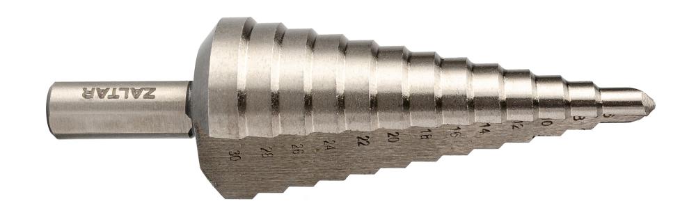 Сверло ступенчатое, HSS, Gr.3, O6-30 мм, прямая канавка, трёхплоскостной хвостовик (ZA-05329)