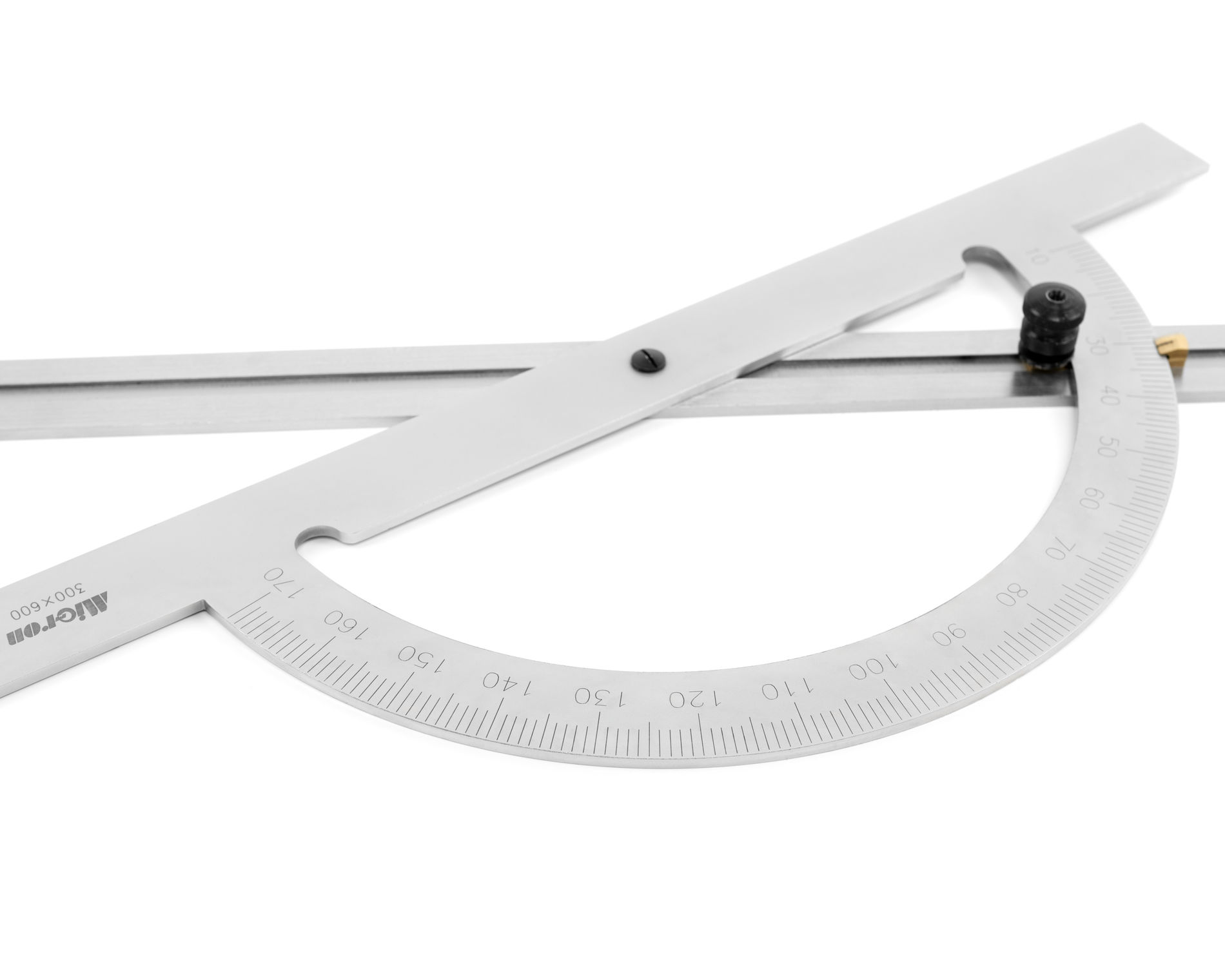 Угломер-транспортир мод. УТ 10-170° (300x600мм 1°) регулир.рейка (ГРСИ №93019-24) Мicron