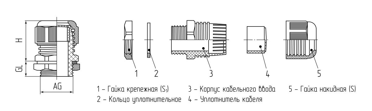 Ввод кабельный пластиковый PG 9 (4-8 мм)(черн) (Fortisflex) (88640)