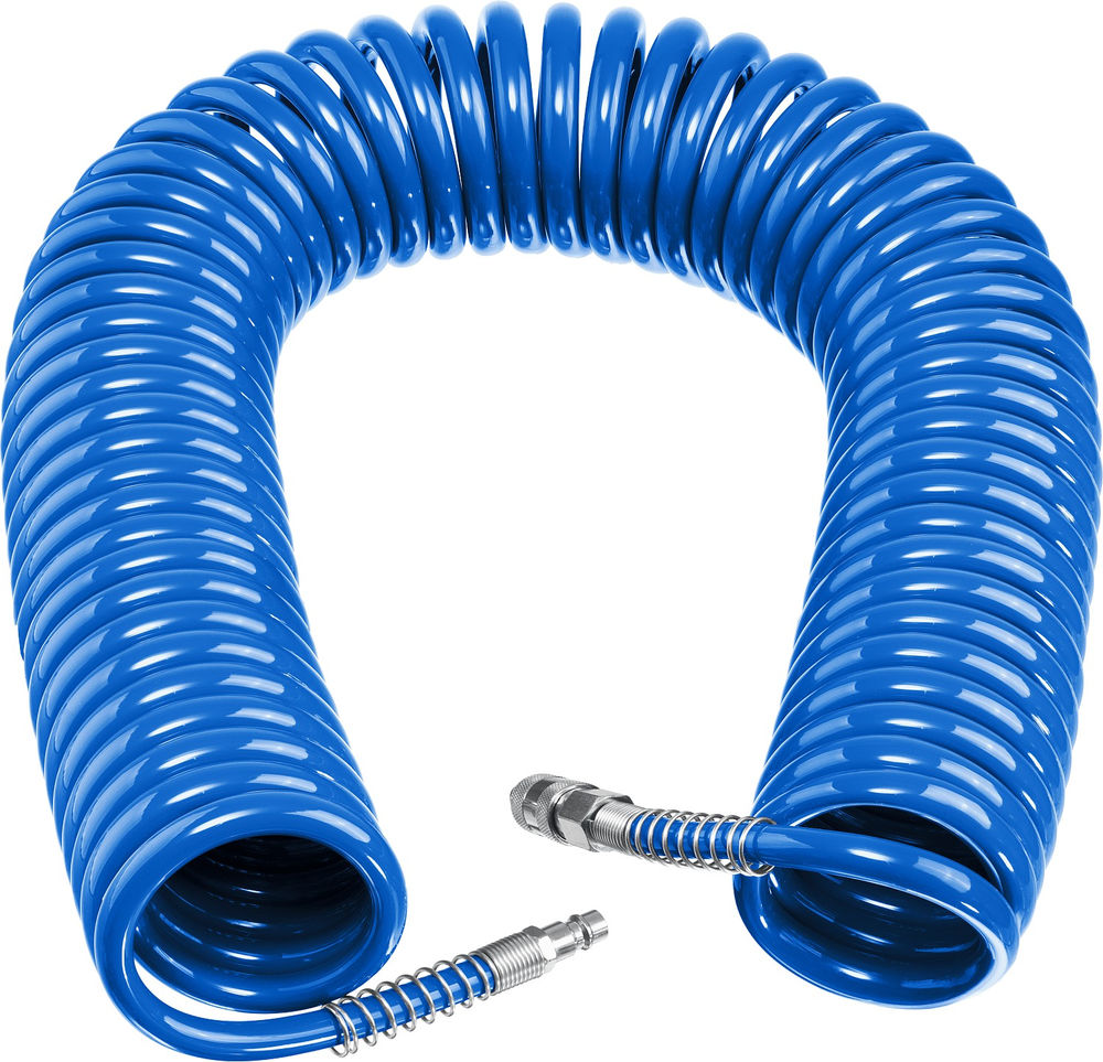 Шланг воздушный спиральный 20 м 8?12 мм 15 бар с фитингами рапид ЗУБР Профессионал 6472-20