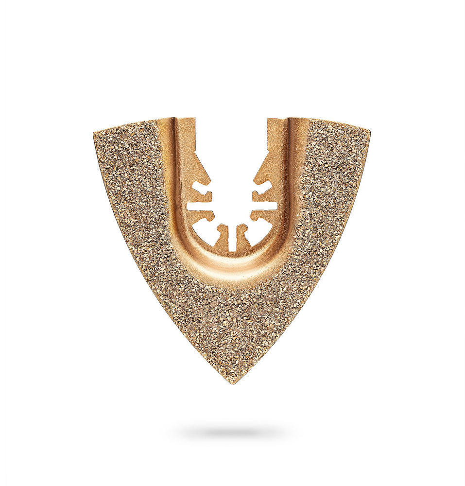 Полотно треугольное CARBIDE ВК8 Р60 80 мм с твердосплавной крошкой: твердое дерево, строительный раствор, клей ЗУБР UniLock 15557