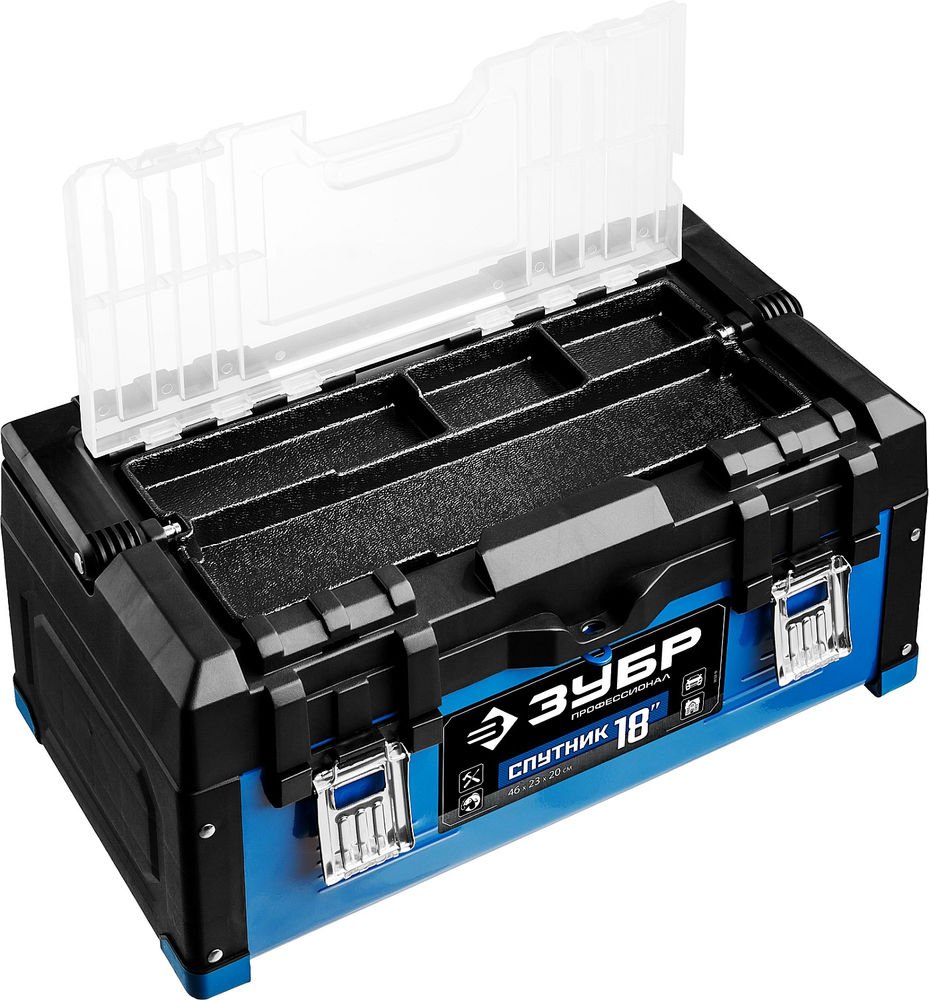 Металлический ящик для инструментов 460 х 230 х 200 мм 18 Профессионал ЗУБР СПУТНИК-18 38153-18