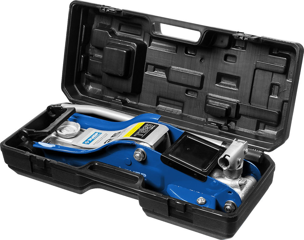 Подкатной домкрат с низким подхватом и поворотной ручкой в кейсе 2.5 т 90 - 360 мм Профессионал ЗУБР Т-65 43057-2.5-K