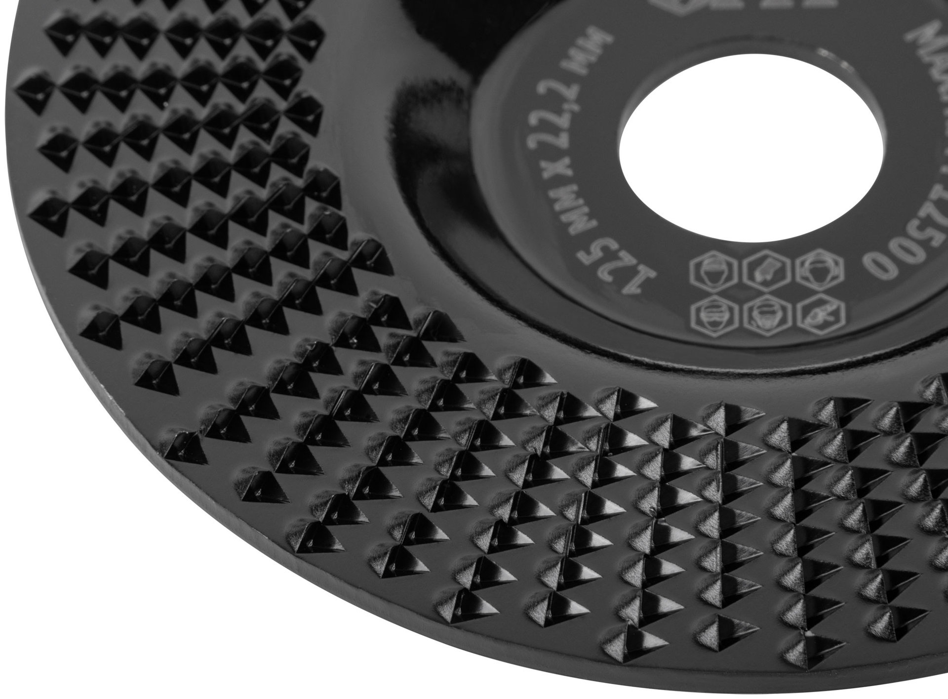 Диск обдирочный по дереву для УШМ, плоский, мелкая насечка, посадочный диаметр 22,2 мм, 125 мм (39533)