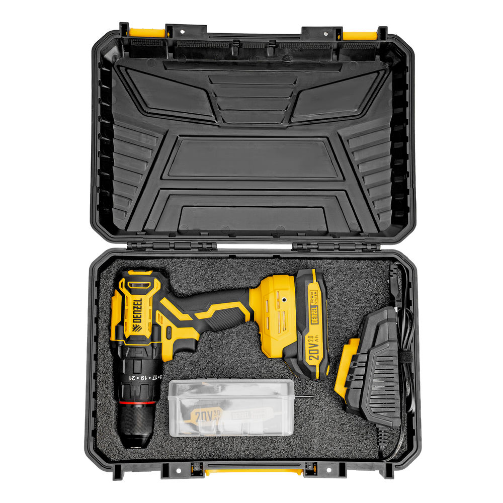 Дрель-шуруповерт аккумуляторная ударная бесщет. CIDH-BL-20, Li-Ion, 20 В// Denzel (26137)