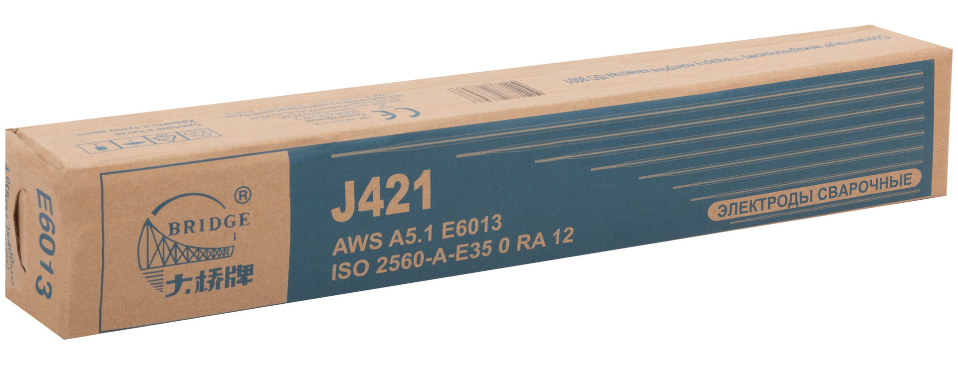 Электроды J421 Bridge (аналог ОК46) для низкоуглеродистых сталей 4,0 мм х 400 мм (коробка 5 кг) (81799)