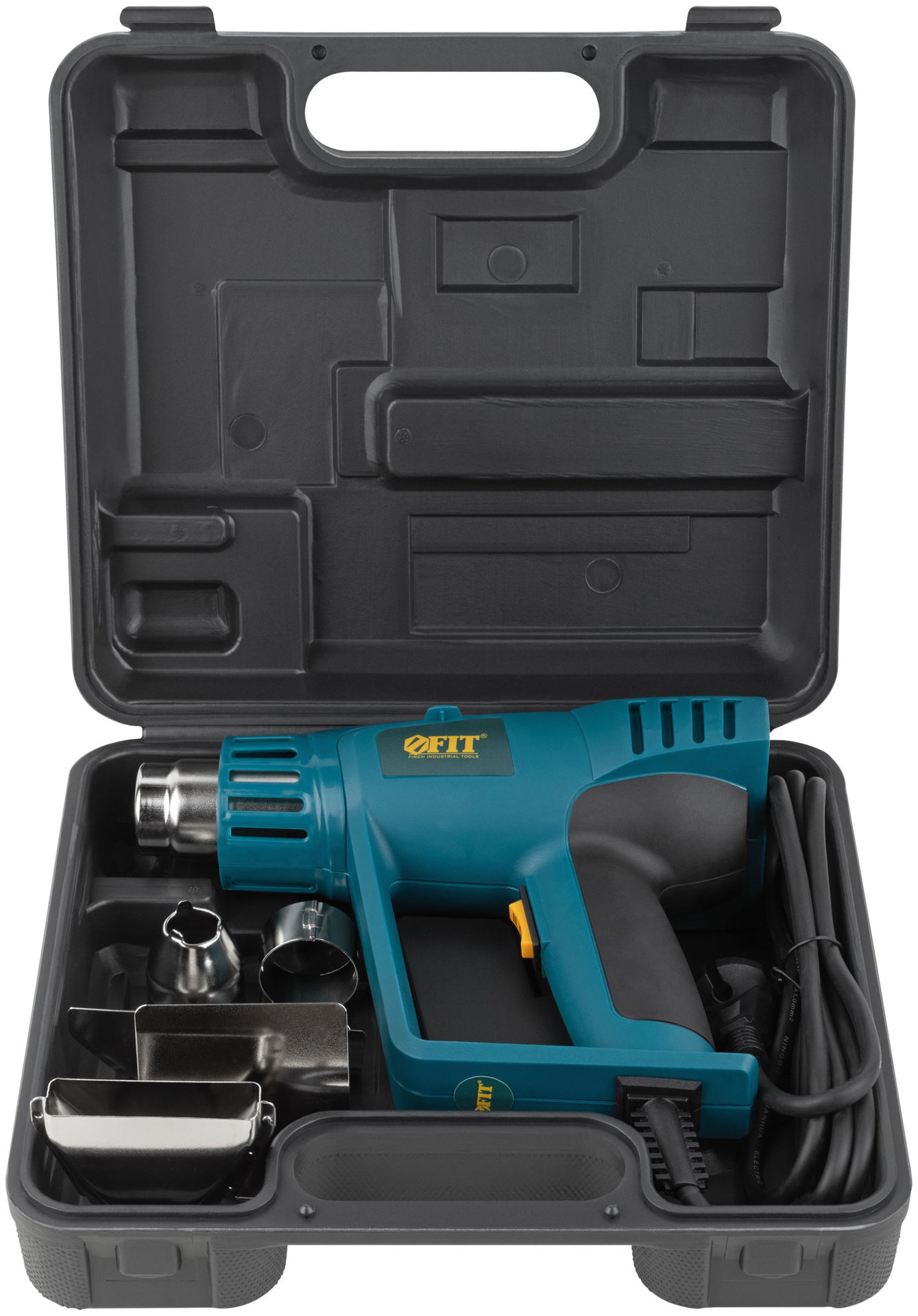 Фен технический 2000 Вт; 250/500 °C; 250/550 л/мин; рез. накл.; кейс (80608)